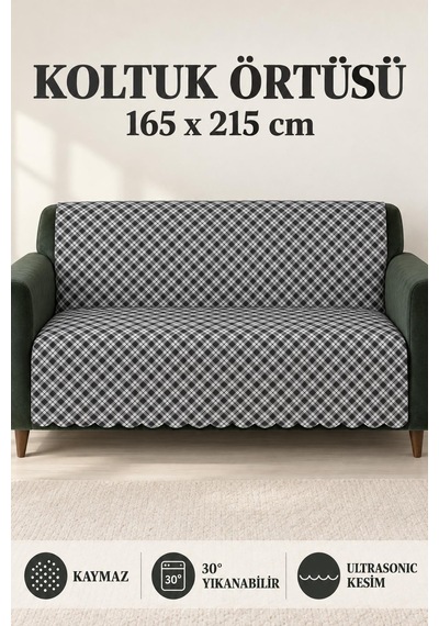 Çok Amaçlı Kadife Koltuk Örtüsü Kaymaz Süngerli 165x215 Cm Modern Bohem Çekyat Şalı Piknik Masa Örtüsü Alk4 Açık Gri