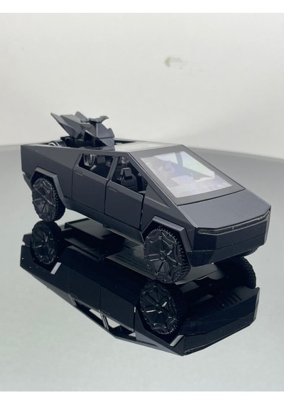 Tesla Cyber Truck 1:32 Ölçek Metal Çek Bırak 12 Cm Oyuncak Araba - Siyah
