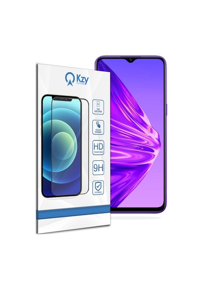 Realme 5 ile Uyumlu Tam Kaplayan Temperli Ekran Koruyucu Cam
