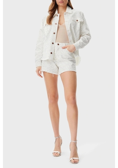 Guess Kadın Beyaz Relaxed Midi Şort Beyaz