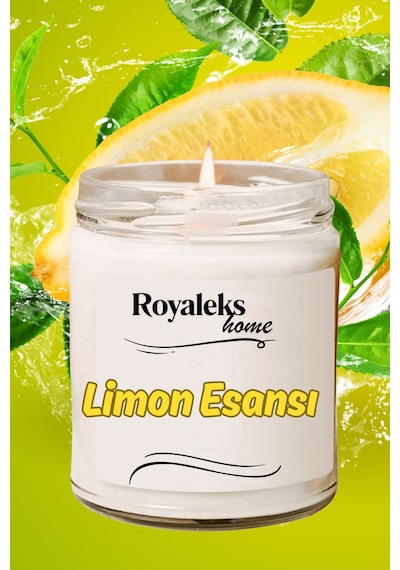 Doğal Özel Seri Kokulu Dekoratif Kavanoz Mum 210 Cc - Limon Esansı - Ryl Çok Renkli