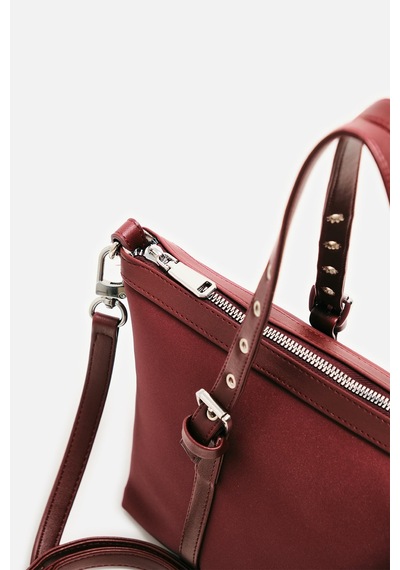 K&S Kemer Detaylı Mini Tote Çanta Bordo