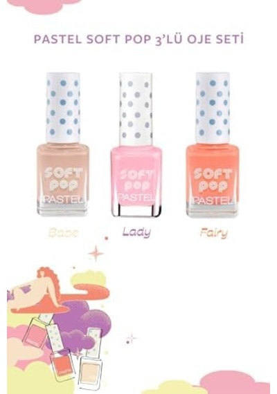 Pastel Soft Pop 3&apos Lü Oje Seti