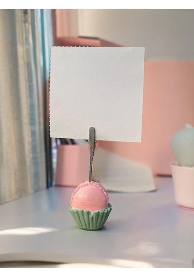 Makaron Temalı Fotoğraf - Not Tutucu Hediyelik Pembe