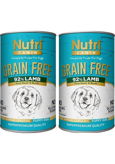 Nutri Canin Tahılsız %92 Kuzu Etli Konserve Yavru Köpek Maması 2 x 400 G