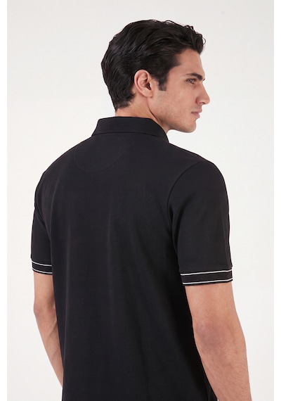 Buratti Pamuklu Regular Fit Yarım Fermuarlı Polo T Shirt Erkek Polo Yaka T Shirt 5904073 Siyah