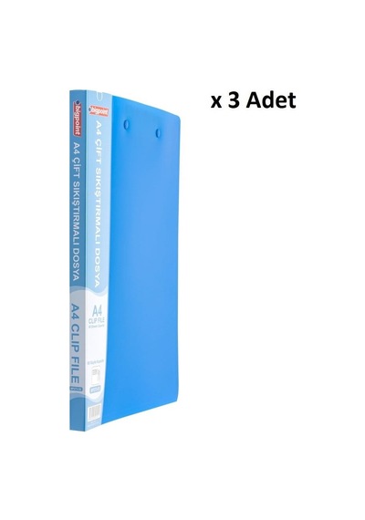 Bigpoint Çift Sıkıştırmalı Dosya A4 Mat Mavi X 3 Adet