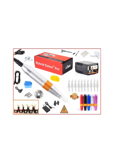 Xl-301E Hybrıd Sılver Tattoo Pen - Kalıcı Makyaj Makinası Seti -
