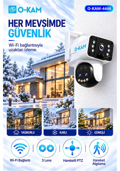 O-kam 4446 Wifi 10x Optik Zoom Ptz Güvenlik Kamerası
