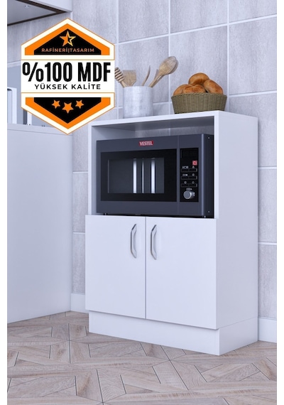 Rafineri Makro Dolap Çok Amaçlı Mikrodalga Fırın Dolabı Mdf Beyaz Rafineri Makro Dolap Çok Amaçlı Mikrodalga Fırın Dolabı Mdf Beyaz