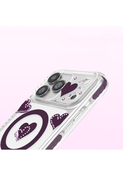 İphone 17 Pro Max Uyumlu Kılıf M-safe Şarj Özellikli Zore Paris Elvo Sert Pc Kapak Bordo