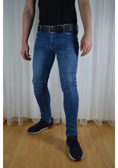 Bomonti Erkek Mavi Agree Slim Davıt Kot Pantolon Mavi