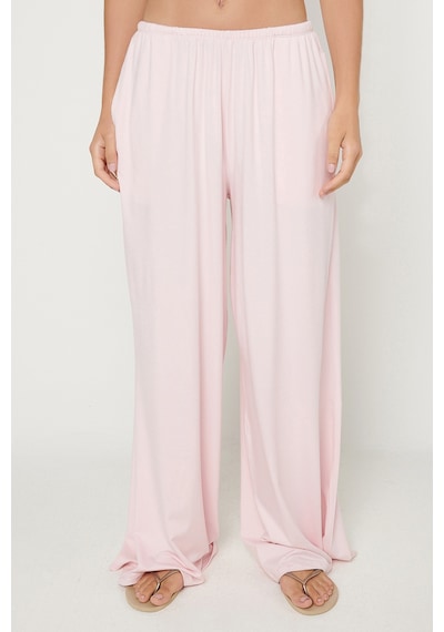 Ac&co / Altınyıldız Classics Kadın Pembe Yumuşak Dokulu Standart Fit Cepli Beli Lastikli Rahat Örme Pantolon