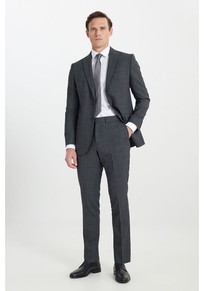 AC&Co / Altınyıldız Classics Erkek Antrasıt Yünlü Cordura Kumaş Slim Fit Dar Kesim Kırlangıç Yaka Desenli Kapak Cepli Takım Elbise Antrasıt AC&Co / Altınyıldız Classics Erkek Antrasıt Yünlü Cordura Kumaş Slim Fit Dar Kesim Kırlangıç Yaka Desenli Kapak Cepli Takım Elbise Antrasıt