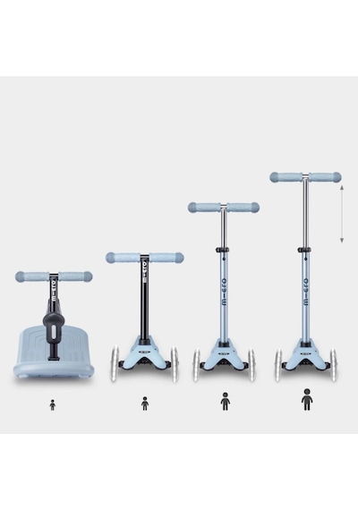 Micro Mini 6 İn 1 Deluxe Rock And Go Led Scooter Ocean Slate Mavi