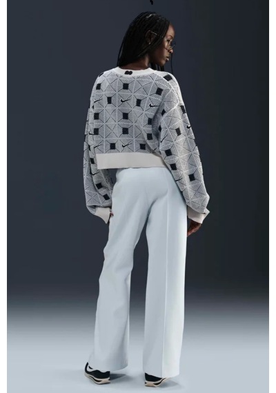 Nike Naomi Osaka High Waisted Loose Knit Trousers Bol Kesim Kadın Eşofman Altı Krem