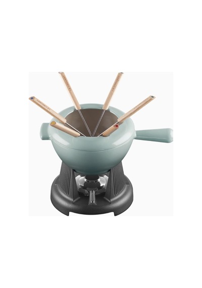Le Creuset 6 Kişilik Lüks Döküm Fondü Seti Mutfak Ekipmanları Açık Yeşil 3