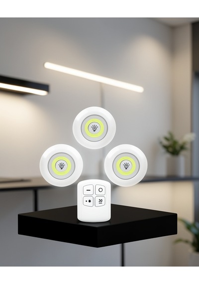 Kablosuz Gün Işığı 3'lü Led Spot Lamba Ucz3lülamba-5 Çok Renkli