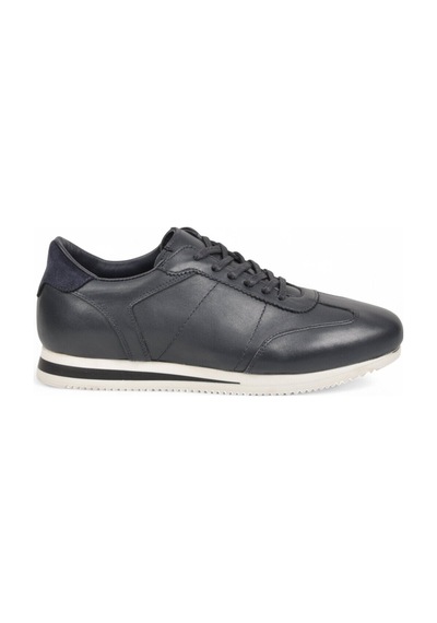 Komcero Kauçuk Tabanlı Bağcıklı Sneaker Lacivert Hakiki Deri Erkek Casual Ayakkabı Hz1003-7811