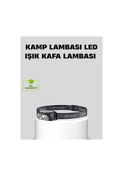 Şarjlı Led Kafa Feneri 4 Modlu Akıllı Sensörlü Far Su Geçirmez Ipx5 Kamp Ve Balıkçı Lambası Beyaz - Siyah