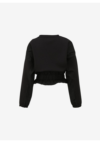 Fabrika Siyah Kadın Bisiklet Yaka Geniş Fit Sweatshirt F4sl-swt0294