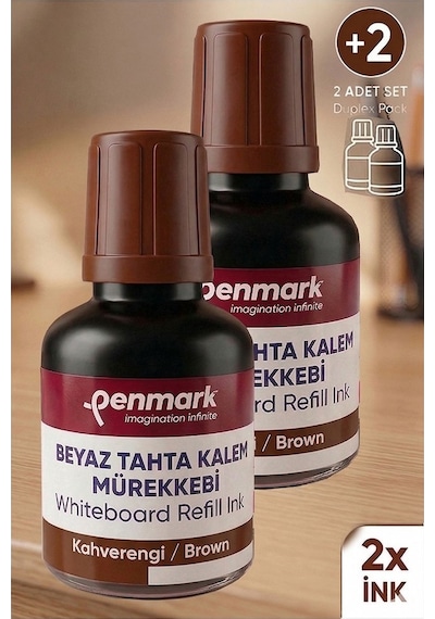 Kahverengi Yazı Tahta Kalemi Mürekkebi 30 Ml 2 Adet Penmark Tahta Kalemi Mürekkepi Kolay Silinebilir Doldurulabilir