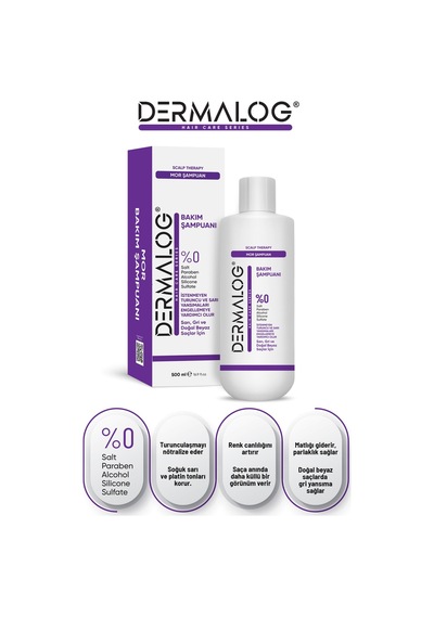 Dermalog Durulanmayan Saç Bakım Maskesi 500 ML + Turunculaşma Karşıtı Mor Şampuan 500 ML