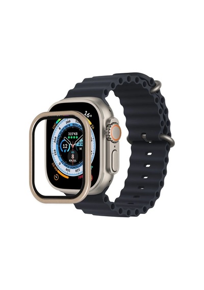 Watch Ultra 49mm Alüminyum Kasa Cam Ekran Koruyucu - Gold