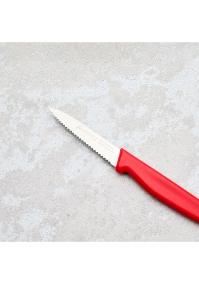 Aryıldız Solo Tırtıklı Sebze Bıçağı Kırmızı 10 Cm Renkli