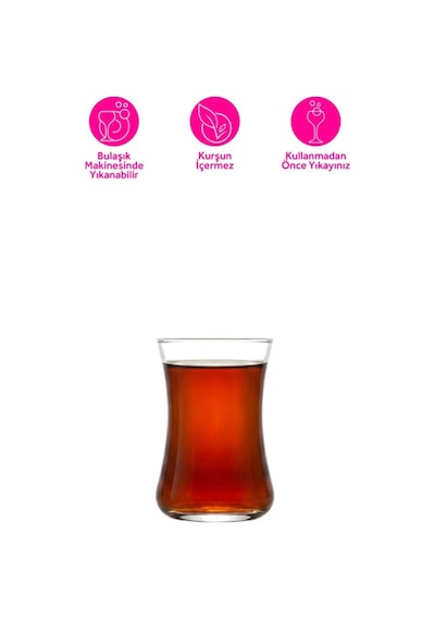 Lav Duru Cam Çay Bardağı 6 Kişilik 155 ml