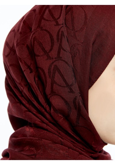 Valentino Orlandi Alia Şal - Logo Desenli - Bordo
