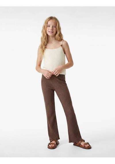 Koton Boncuk Detaylı Kroşe Crop Askılı Bluz Bej 6skg30011ak Ekru