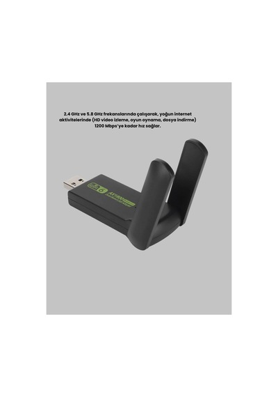 Dual Band Usb Wifi Adaptör 1200 Mbps Hız - Karbul7239-3140