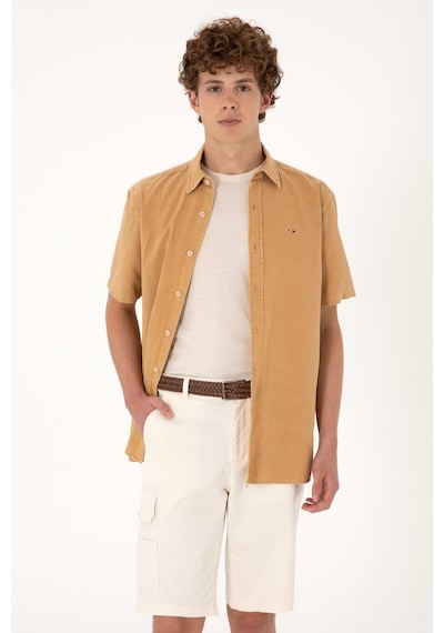 U.s. Polo Assn. Erkek Camel Gömlek Kısa Kollu 50304955-vr015 Camel