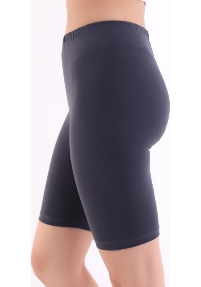 Self Clothing Kadın Koyu Gri Penye Kumaş Yüksek Bel Kısa Tayt Slf1295