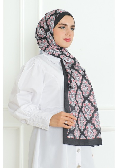 Peril Desenli Soft Şal 1153 - Siyah