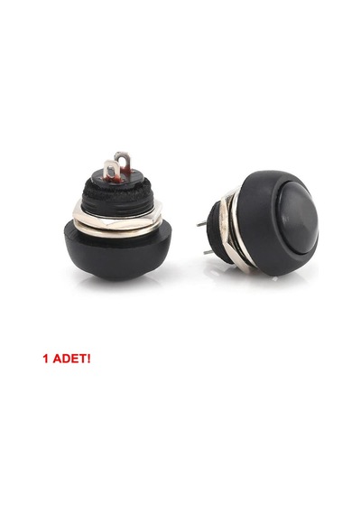 12mm Pbs-33b 2 Pin Push Buton Siyah On Off 1a 250v Mini Yuvarlak Su Geçirmez Anahtar Momentary Switch
