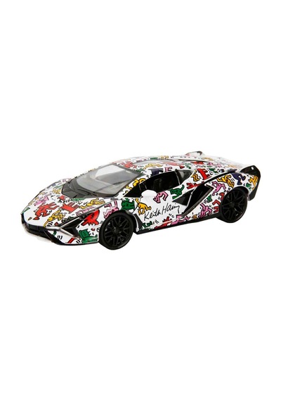 1:32 Sesli Ve Işıklı Rmz Hobby Keith Haring Serisi Die Cast Çek Bırak Model Araba - Renkli Lamborghi