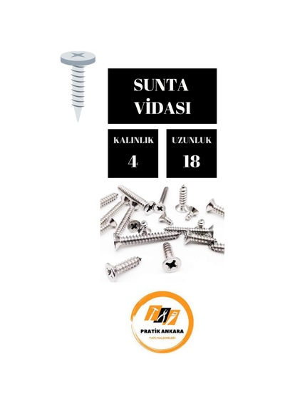 4x18 Sunta Vidası 50 Adet Diğer