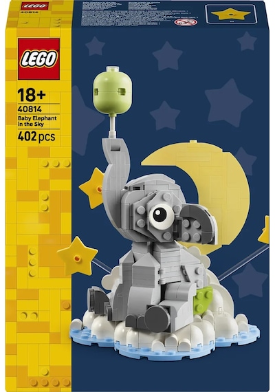 LEGO® Gökyüzündeki Yavru Fil 40814 – Yetişkinler için İnşa Edilebilen Yavru Fil İçeren Dekoratif Model Yapım Seti (402 Parça)