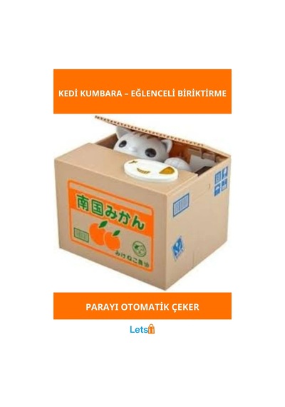 Hareketli Para Çalan Kedi Kumbara Eğlenceli Tasarruf Arkadaşınız TEK EBAT
