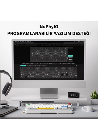 Nuphy Kick75 Tri-mode Low Profile Custom Mekanik Oyuncu Klavyesi Tape Gray-silver Max