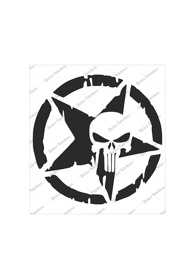 Punisher Off Road Asker Yıldız Offroad Sticker 00473