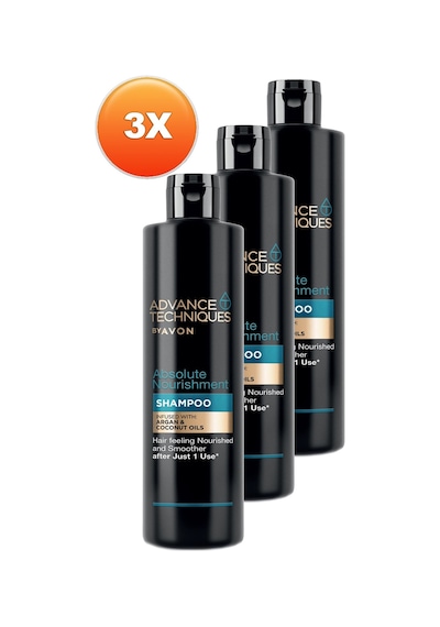 Avon Advance Techniques Argan Yağı İçeren Besleyici Şampuan 3 x 400 ML