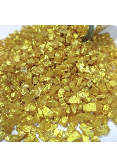 Dekoratif Gerçek Cam Kırığı 4-8 Mm Arlığında 50 Gr Gold