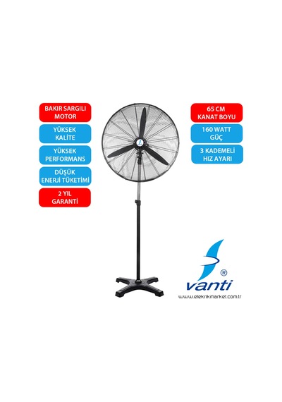 Vanti Sanayi Tipi Ayaklı Vantilatör 65cm 26inç - Kcf291-ay