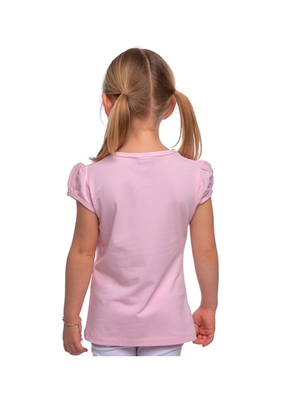 Lovetti Pembe Kız Çocuk Kısa Kollu Basıc Tişört Pembe