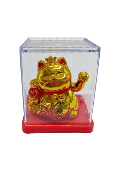 Maneki Neko El Sallayan Mini Şans Kedisi Gold Solar Güneş Enerjili 5x5cm F9gld09