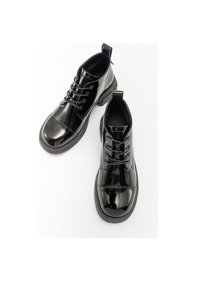 Luvishoes Lagom Siyah Rugan Kadın Bot Sıyah Rugan