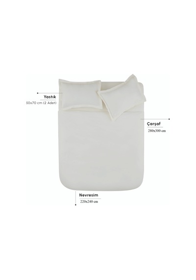 Komfort Home White Collection 120 Tel %100 Pamuk Percale Battal Boy Nevresim Takımı Beyaz Renkli